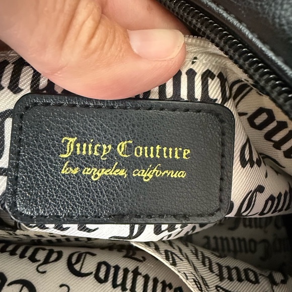 Juicy Couture Black FauxLeather Convertible Crossbody Shoulder Satchel Purse EUC - Picture 7 of 8